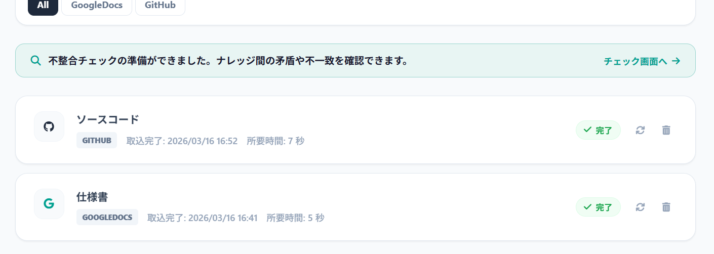 チェック画面へのリンク